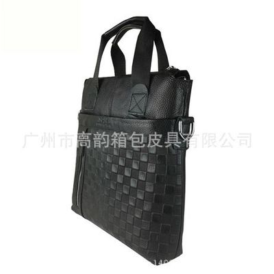 广州高韵箱包皮具工厂现货提供男士全牛皮手提单肩斜挎包Y7097#