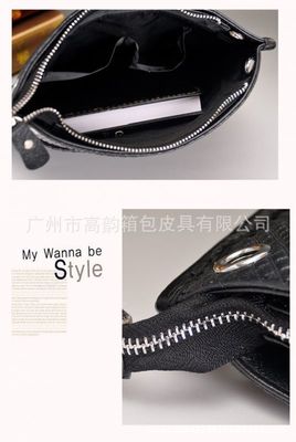 广州高韵箱包皮具工厂现货提供货号Y7066#全真皮男士单肩斜挎包